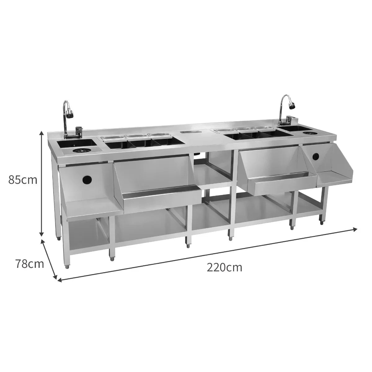 Twin commercial cocktail bar station