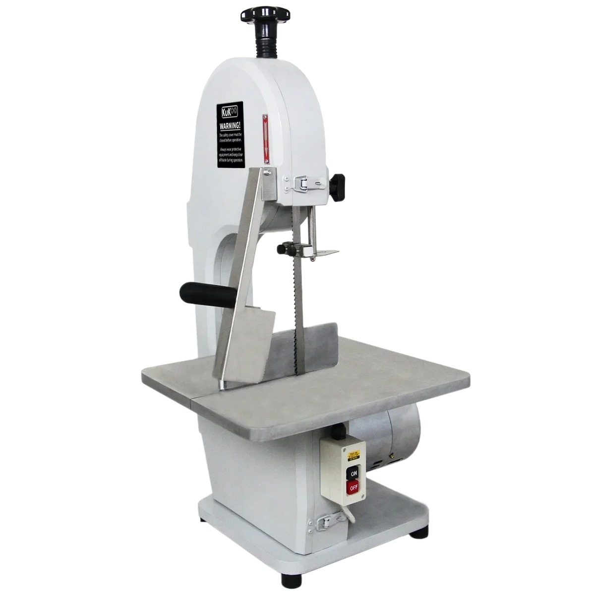 Commercial meat and bone bandsaw