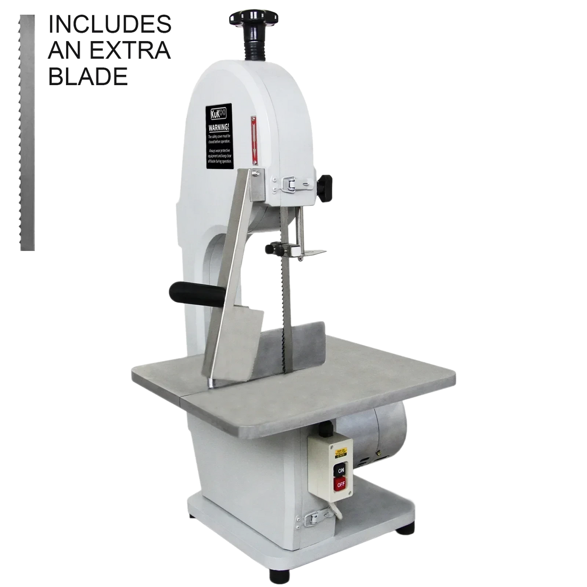 Commercial meat and bone bandsaw