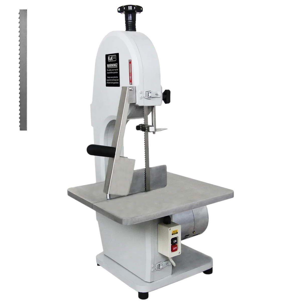 Commercial meat and bone bandsaw