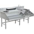 Commercial stainless steel cocktail station with backsplash