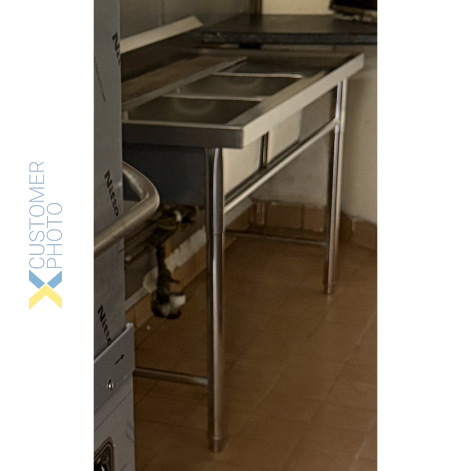 double stainless steel commercial sink customer photo