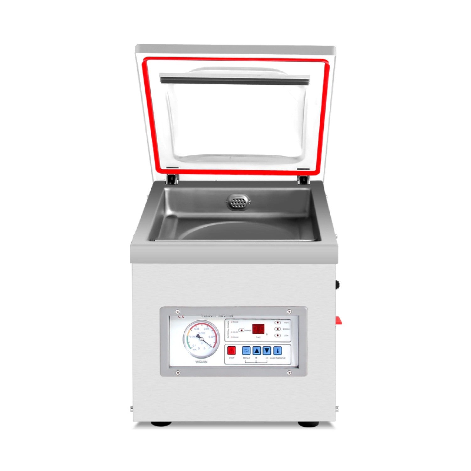 Commercial table-top chamber vacuum packer