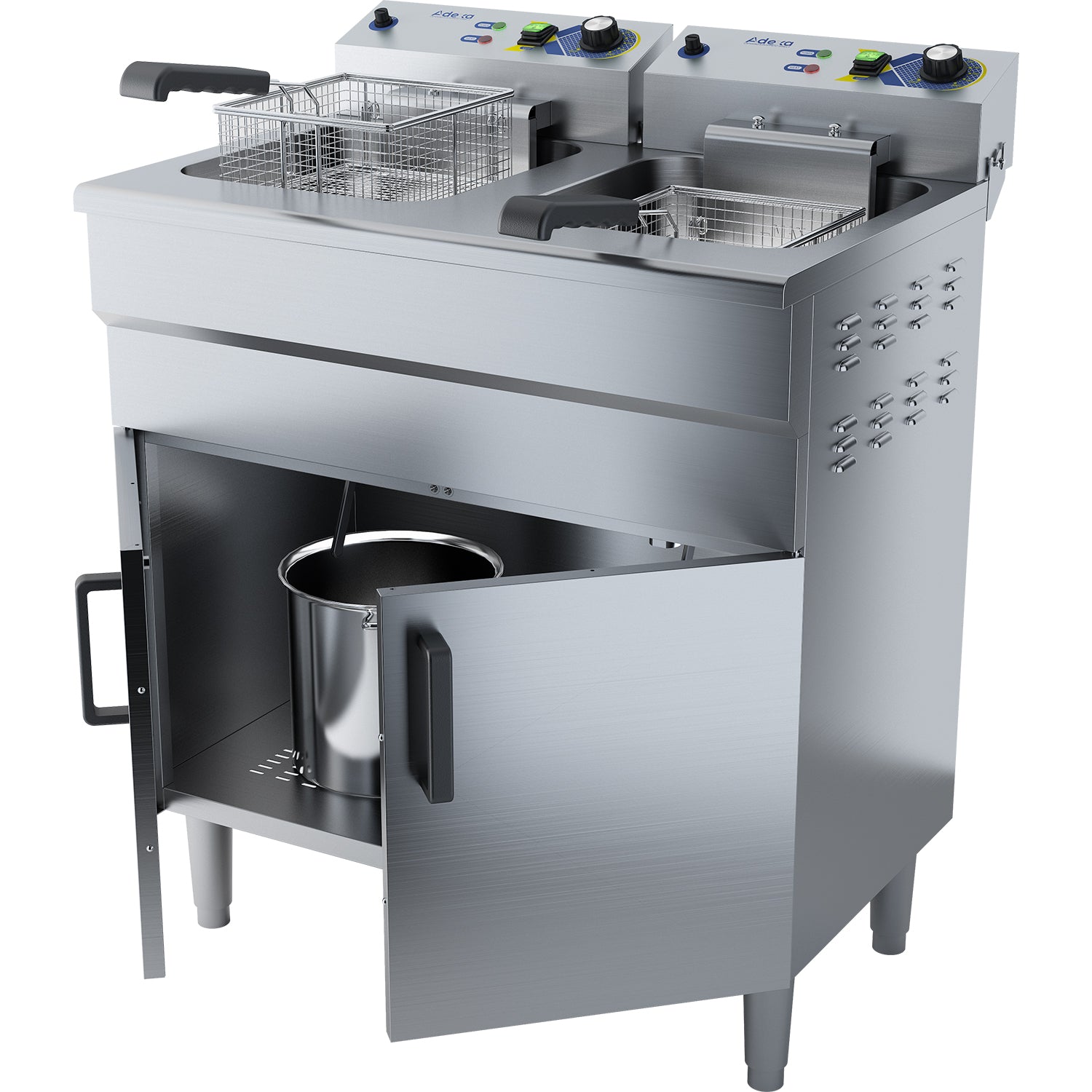 Double 16L electric fryer front view