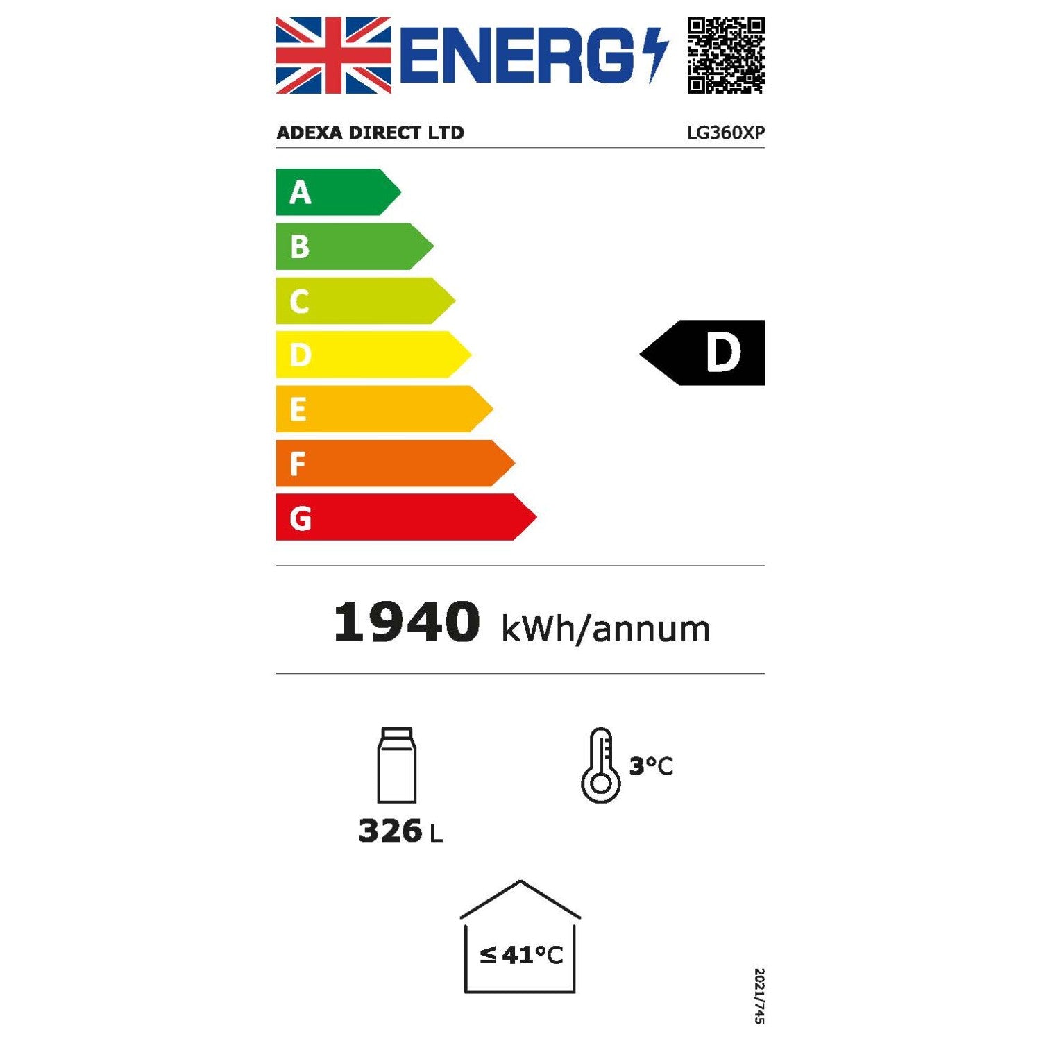 LG360XP energy label