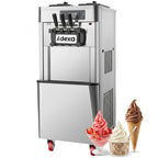 Floorstanding three-flavour soft serve ice cream machine