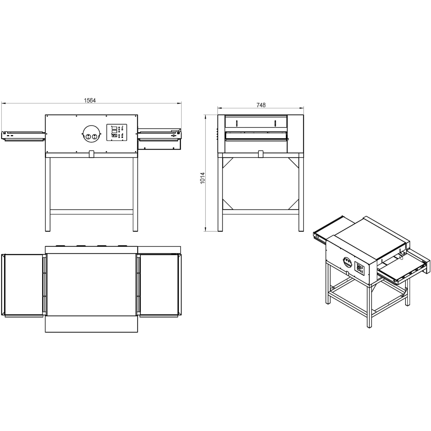 CP18S conveyor pizza oven technical drawing