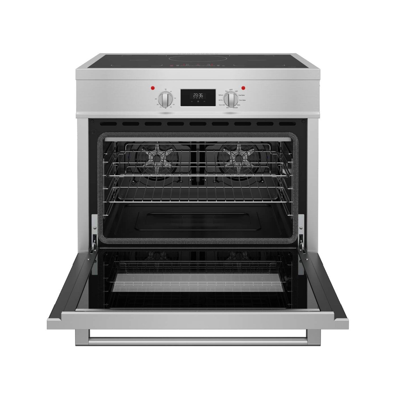 5-zone stainless steel induction range cooker with 120L oven