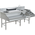 Commercial stainless steel cocktail station with backsplash