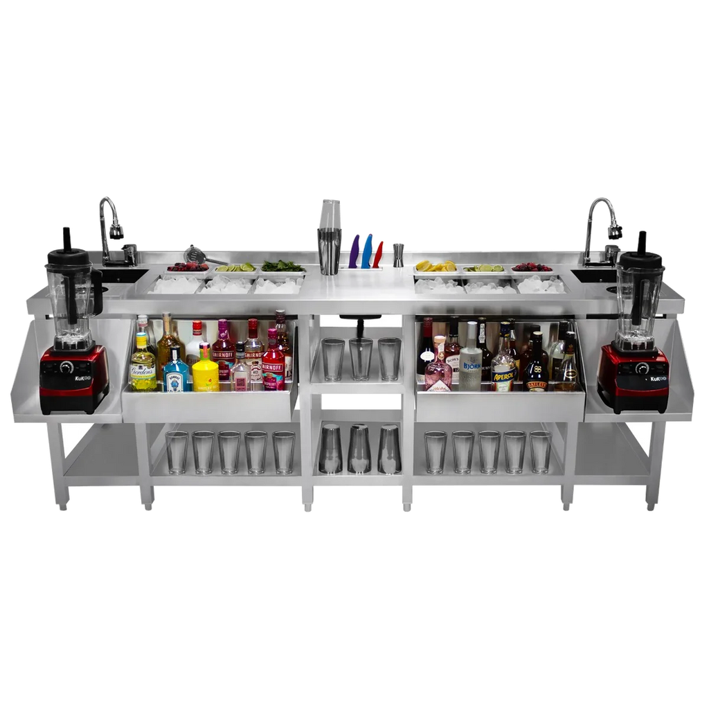 Twin commercial cocktail bar station