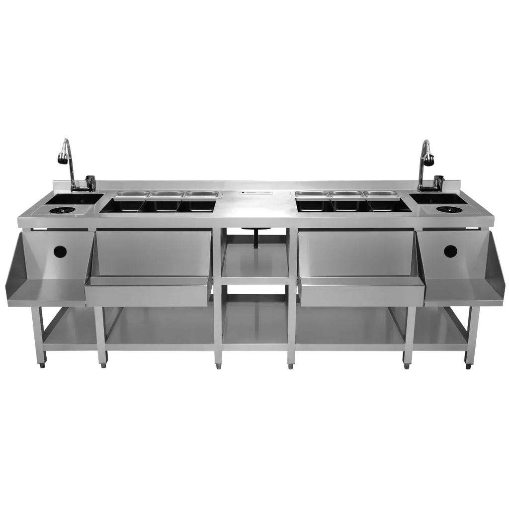 Twin commercial cocktail bar station