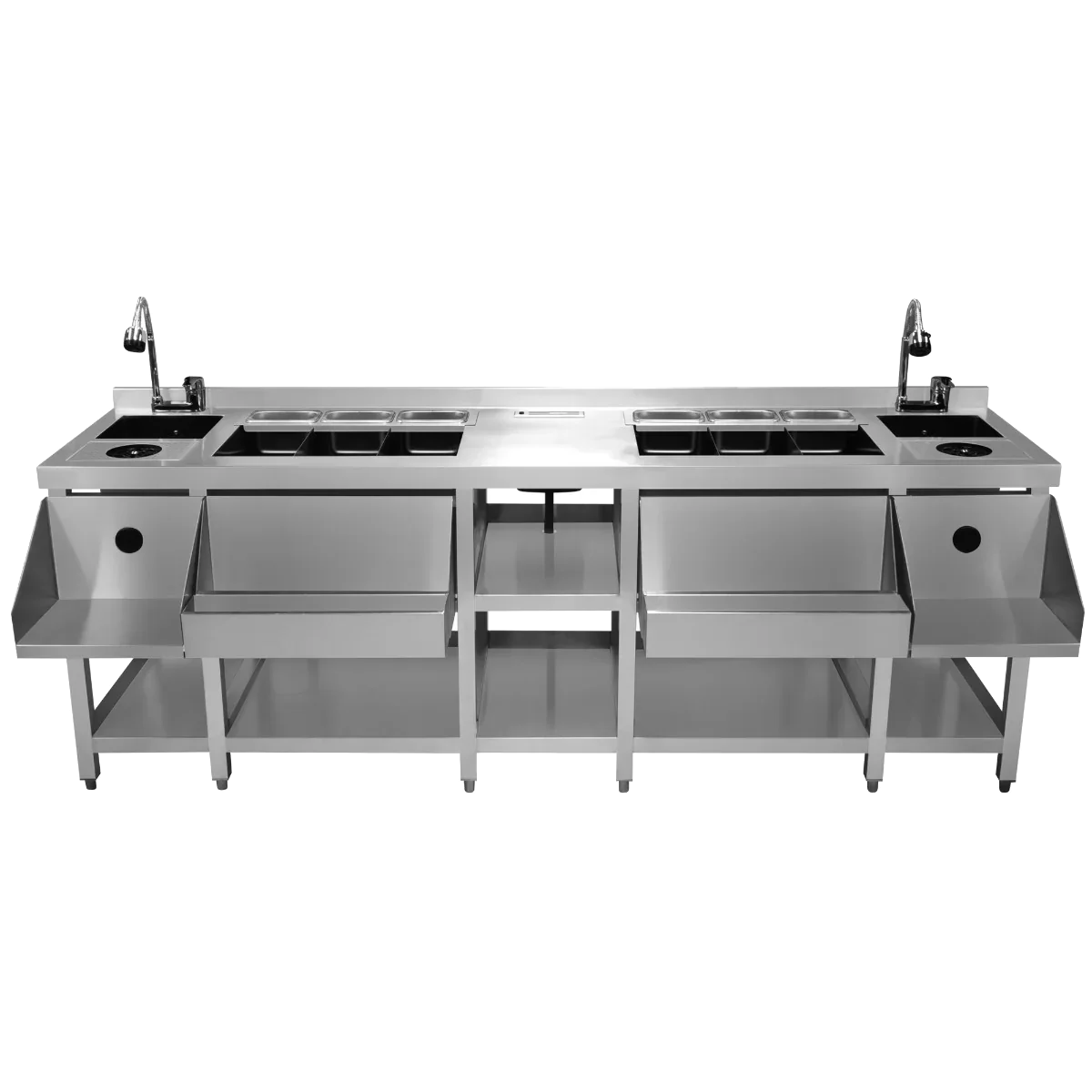 Twin commercial cocktail bar station