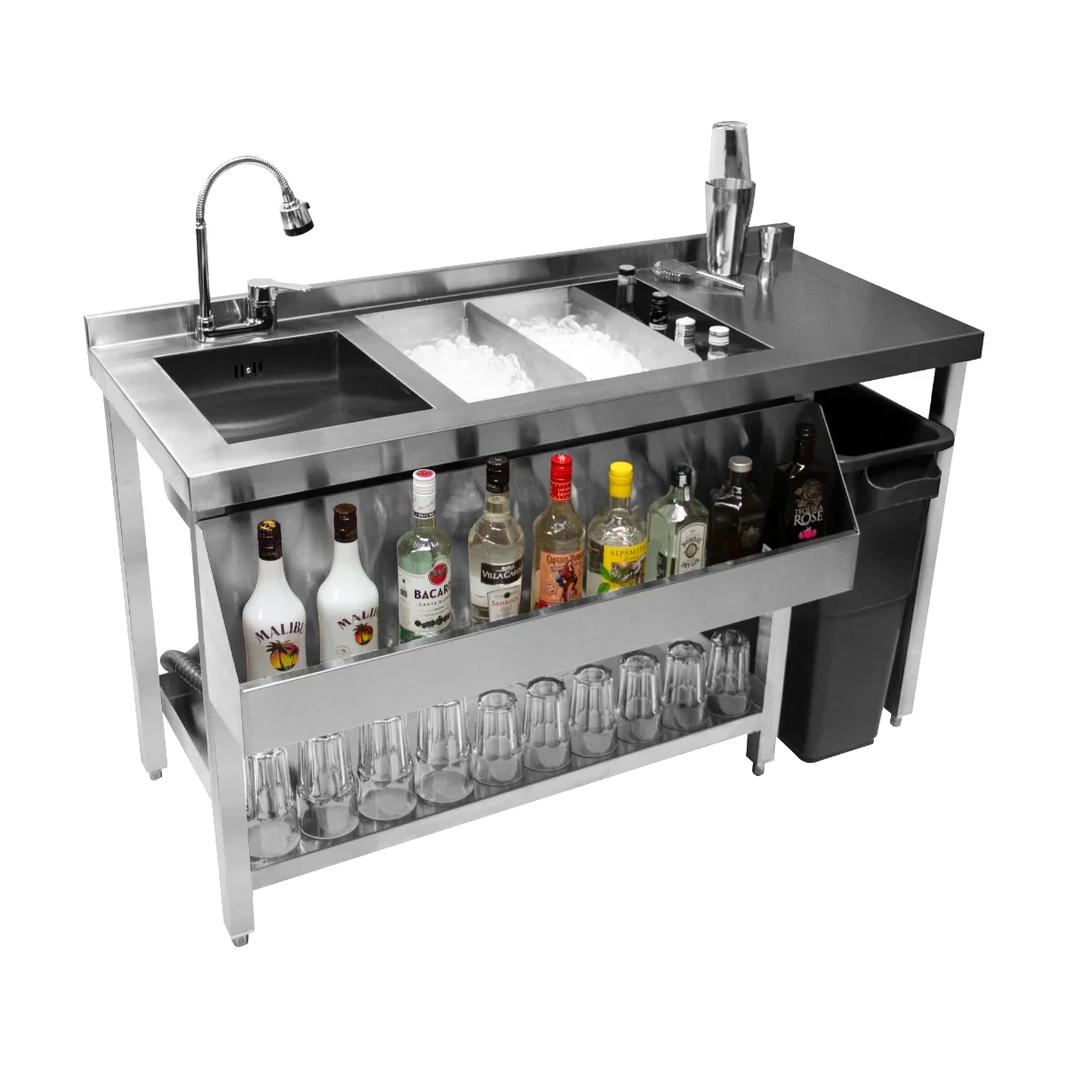 Cocktail Bar Station with 67L Ice Well
