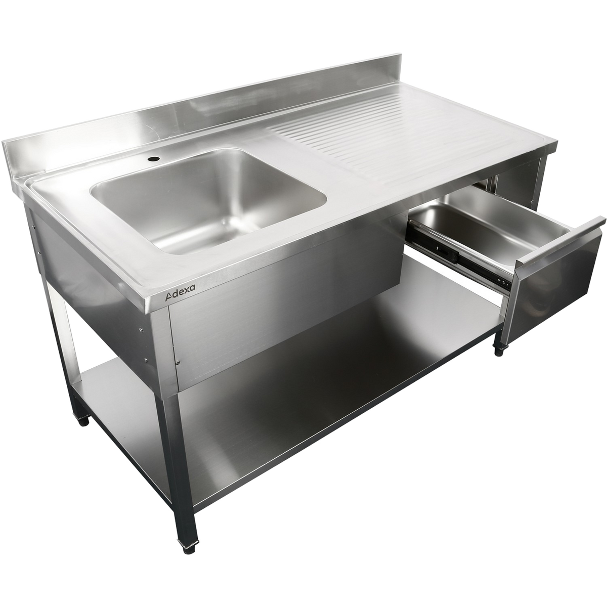 Commercial Sink with Drawer – 1400mm Left Bowl
