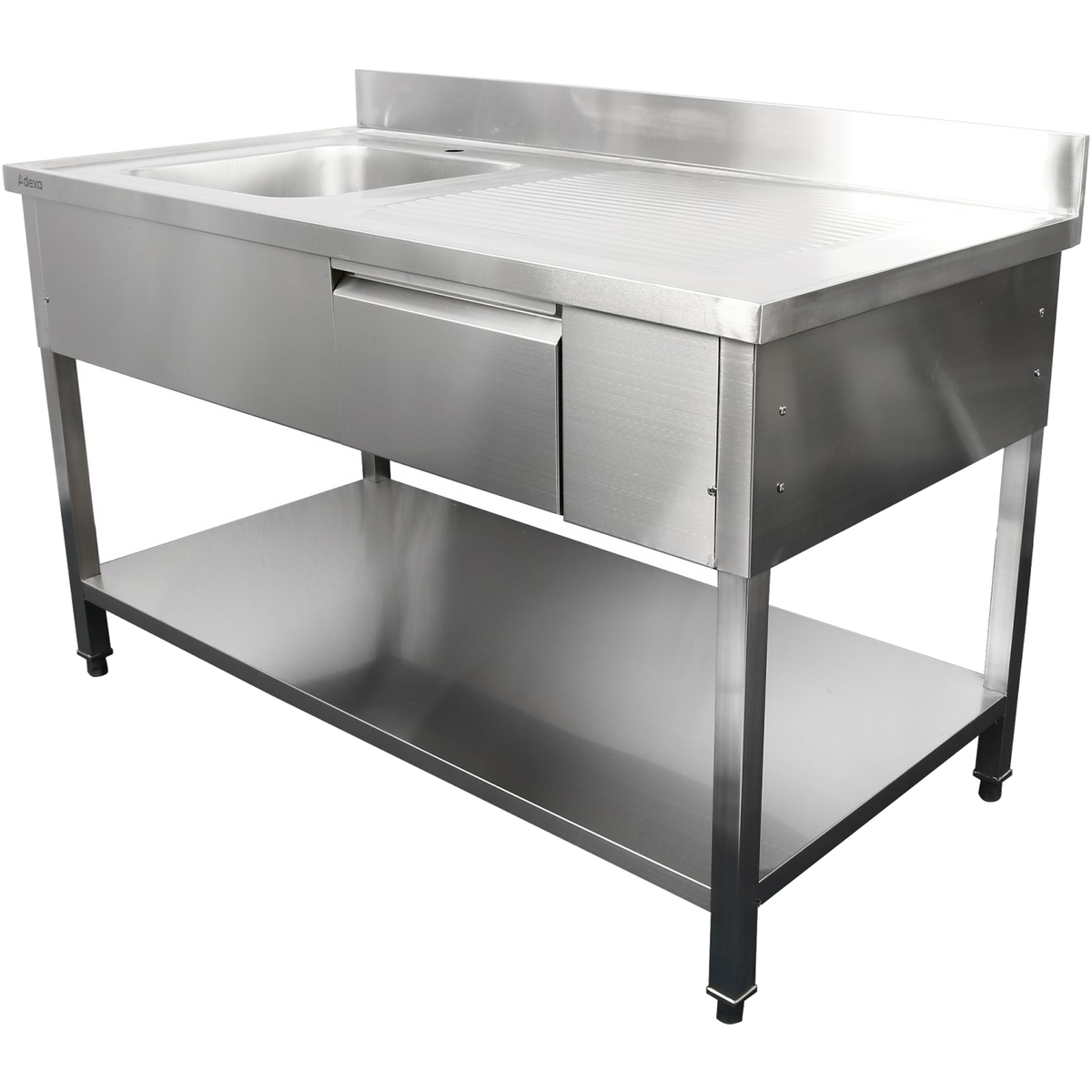 Commercial Sink with Drawer – 1400mm Left Bowl
