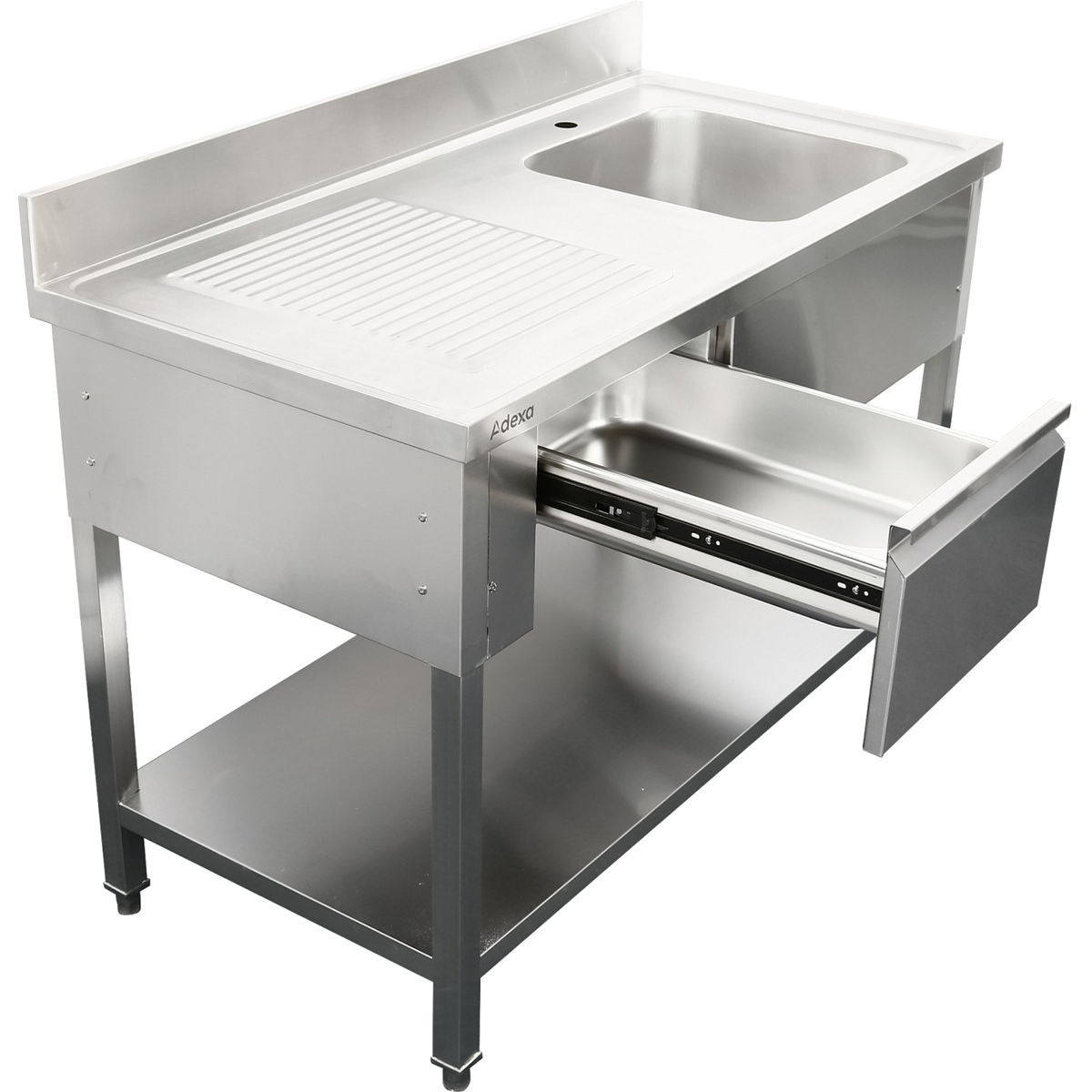 Commercial Sink with Drawer – 1400mm Right Bowl