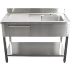 Commercial Sink with Drawer – 1400mm Right Bowl