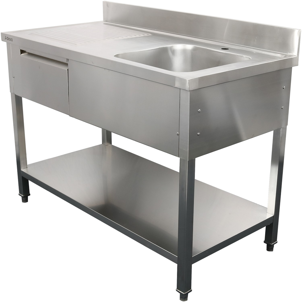 Commercial Sink with Drawer – 1400mm Right Bowl