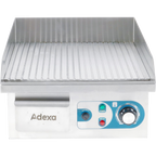 Ribbed cooking surface of commercial electric griddle