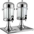 Double commercial juice dispenser with drip tray
