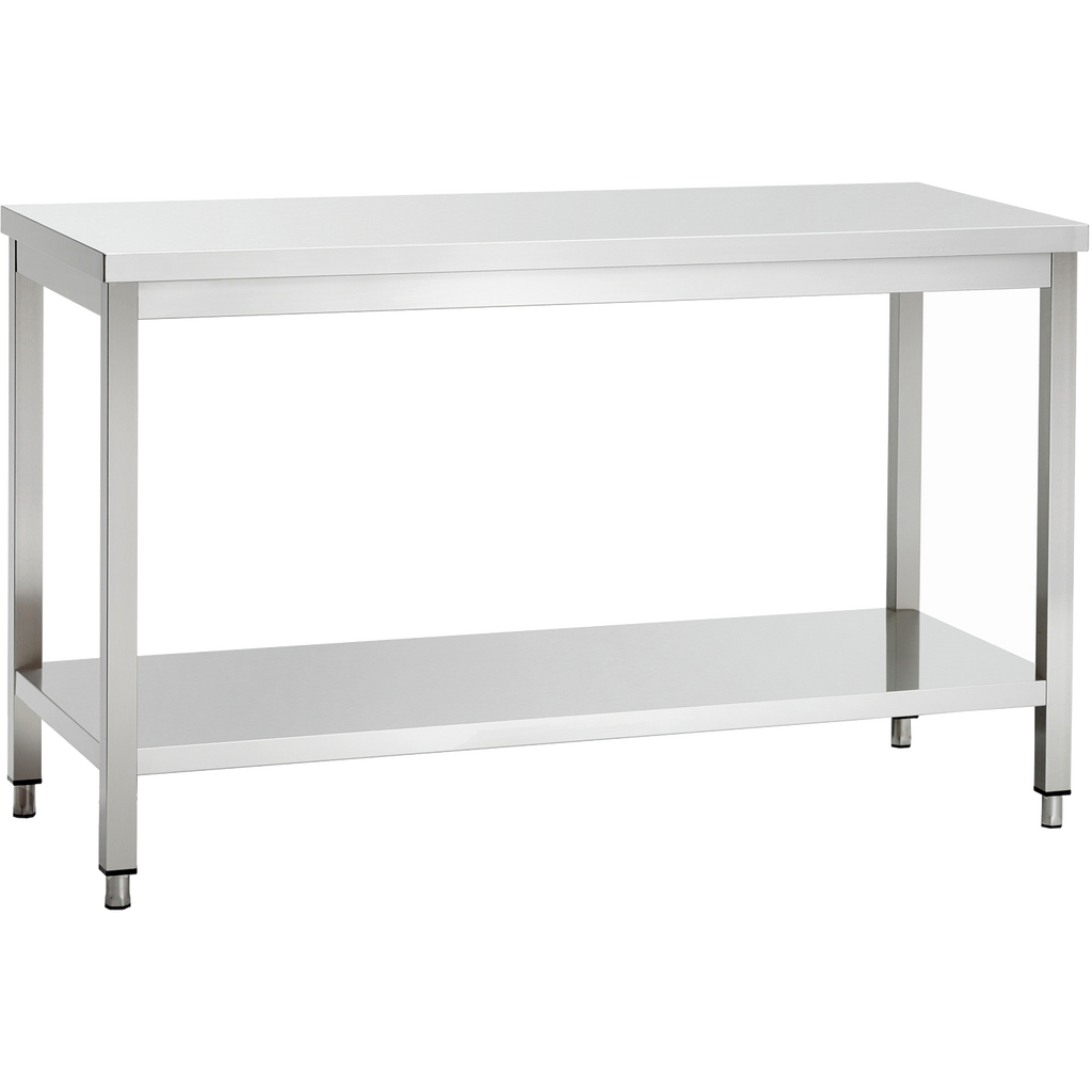 Stainless steel commercial work table with lower shelf