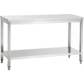 Stainless steel commercial work table with lower shelf