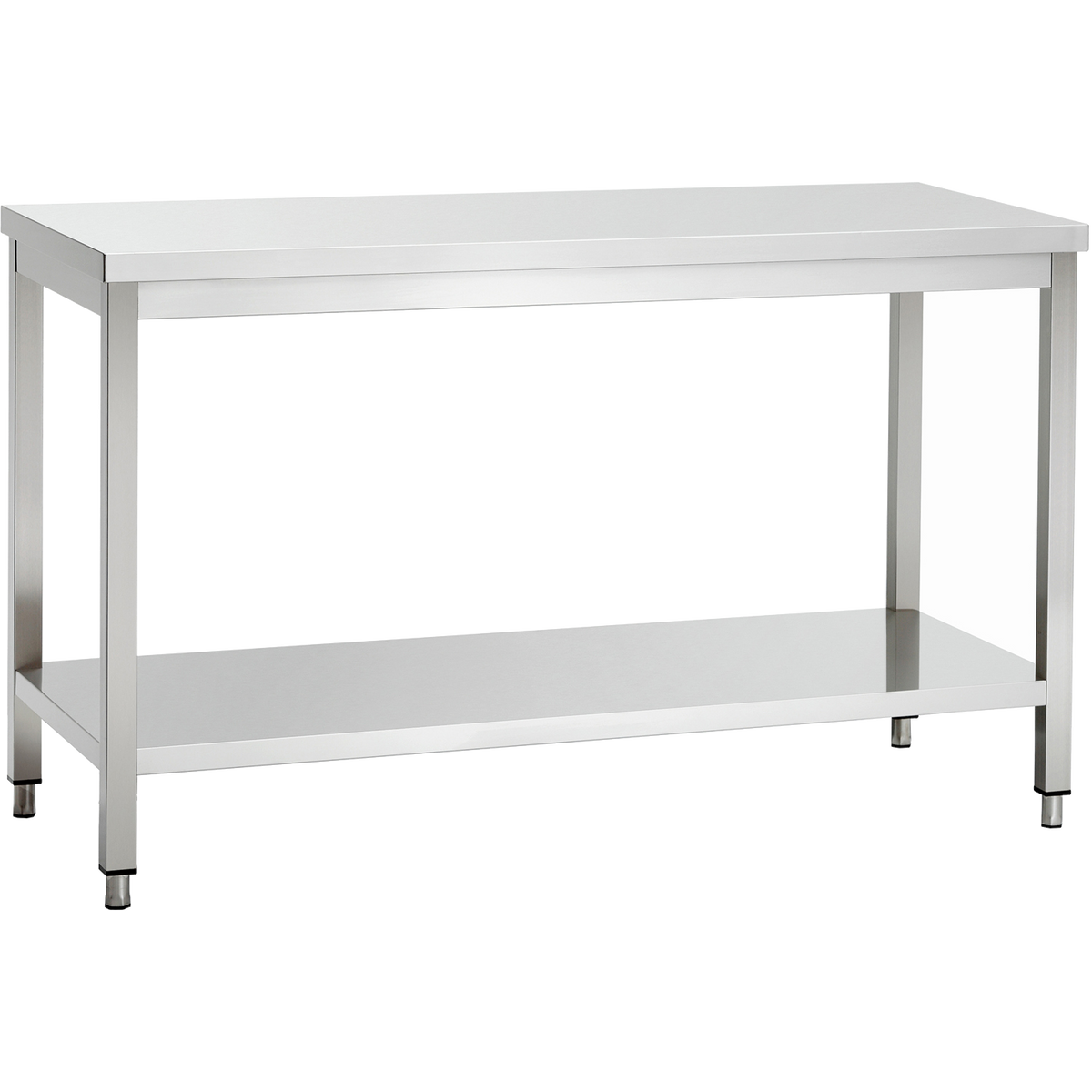 Stainless steel commercial work table with lower shelf