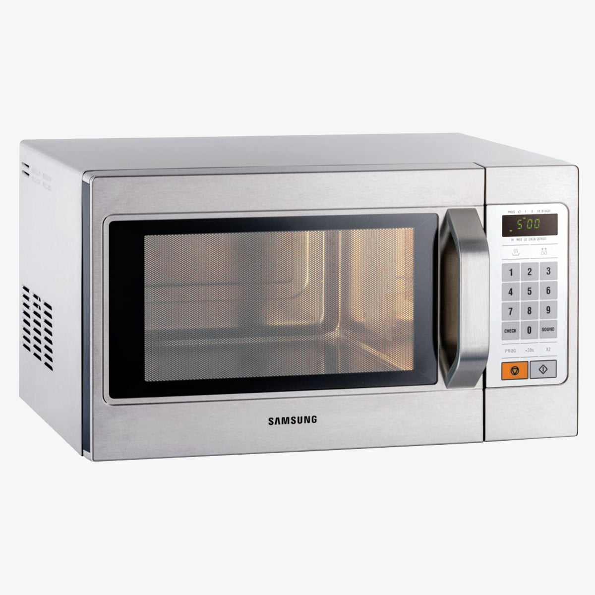 Samsung CM1089 commercial microwave in stainless steel with programmable controls