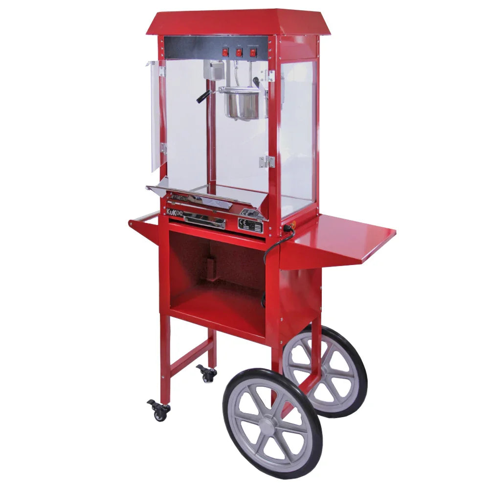 KuKoo 8oz popcorn machine with matching cart, model 8353