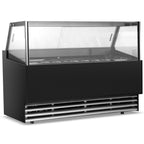 Blizzard LUXE15 black 15-pan ice-cream display counter, three-quarter front view