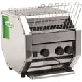 Fama MRT700 stainless-steel conveyor toaster with front return chute and separate heating controls