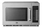Beko PRO34IX2UK-BP commercial microwave, front view with programmable keypad