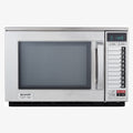 Sharp R-24ATR commercial microwave in stainless steel with programmable controls