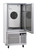 Sterling Pro SP60BC blast chiller with door open showing fan and tray supports
