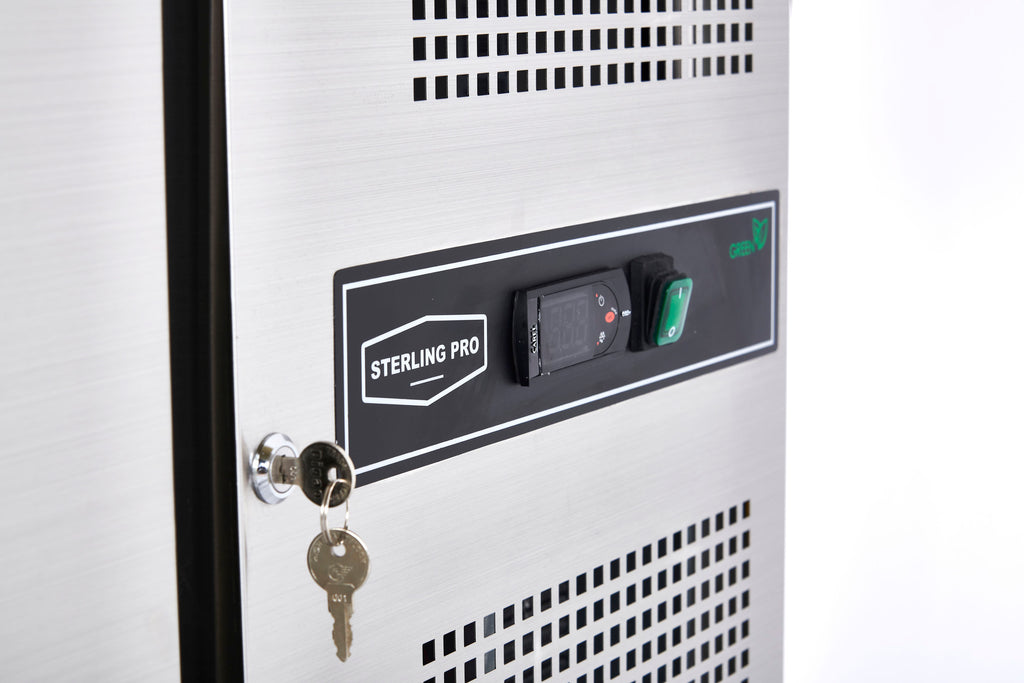 Digital temperature control and power switch on the SPCF300N freezer counter