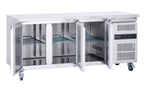 SPCF300N freezer counter with doors open showing three storage compartments
